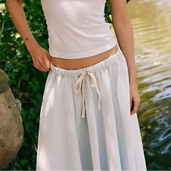 FREE PEOPLE COASTAL EASE ASYMMETRICAL SKIRT SIZE L MSRP $68.00 NWT - Picture 4 of 12